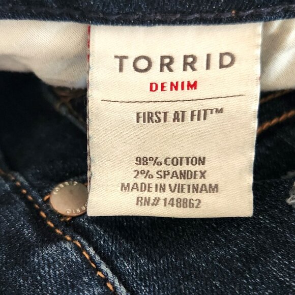 Torrid denim shorts, distressed, sz 22 - Picture 3 of 4
